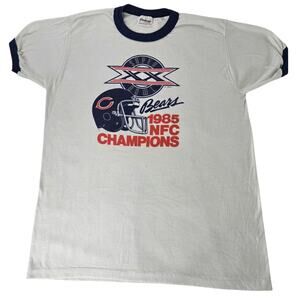 Vintage Stedman Authentic Bears Super Bowl XX 85 Champions T Shirt Large white